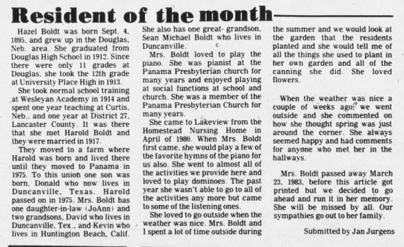 Clipping from Beatrice Daily Sun